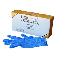 GLOVE IKON BLUE NITRILE X/LARGE (100) - Click for more info