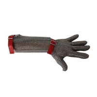 GLOVE MESH MED 20cm CUFF RED BAND - Click for more info