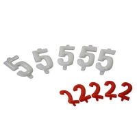 NUMBERS WHITE SMALL (20/PK) No.4 - Click for more info