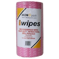 WIPES-H/DUTY ANTI BAC 30cm(45MT) RED - Click for more info
